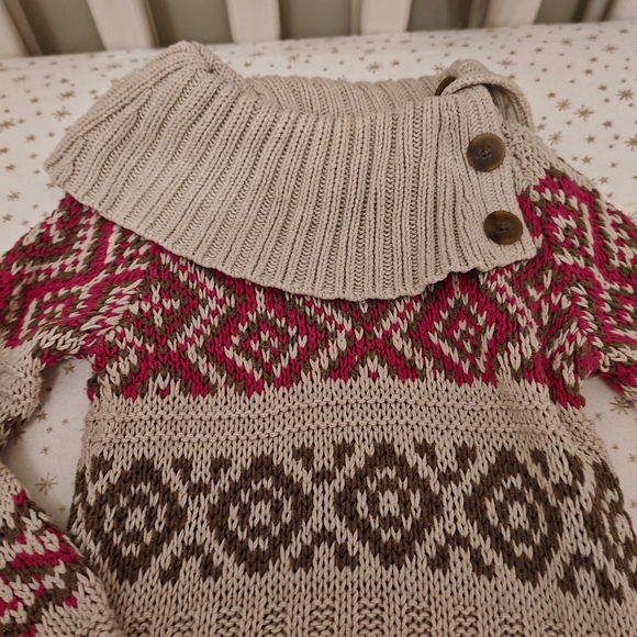 2/30 Gap Girls' Fair Isle Knit Sweater Dress - Picture 5 of 10